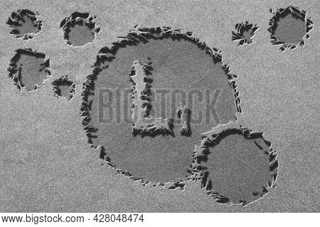 Vitamin L1 Health Symbol, Vitamin Concept, Anthranilic Acid, Rugged, Silver Background