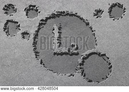 Vitamin L2 Health Symbol, Vitamin Concept, Adenylthiomethylpentose, Rugged, Silver Background