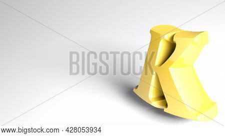 White Background With K Letter - 3d Rendering Illustration