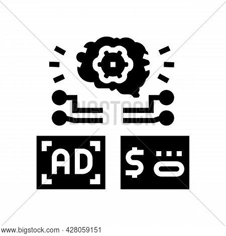 Programmatic Advertising Glyph Icon Vector. Programmatic Advertising Sign. Isolated Contour Symbol B