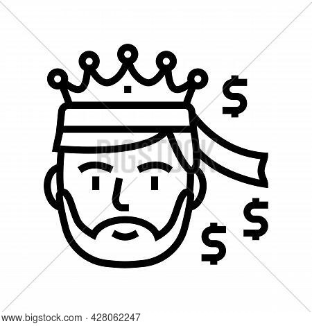 Financial King Businessman Line Icon Vector. Financial King Businessman Sign. Isolated Contour Symbo