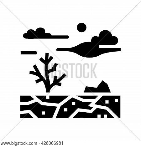 Barren Land Glyph Icon Vector. Barren Land Sign. Isolated Contour Symbol Black Illustration