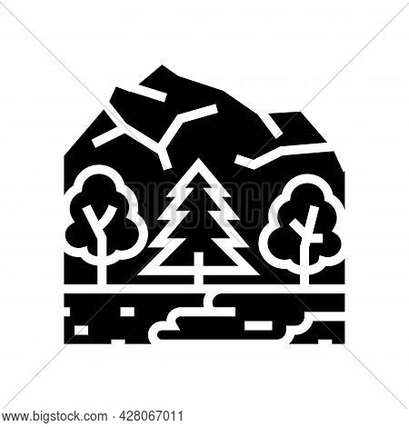 Taiga Landscape Glyph Icon Vector. Taiga Landscape Sign. Isolated Contour Symbol Black Illustration