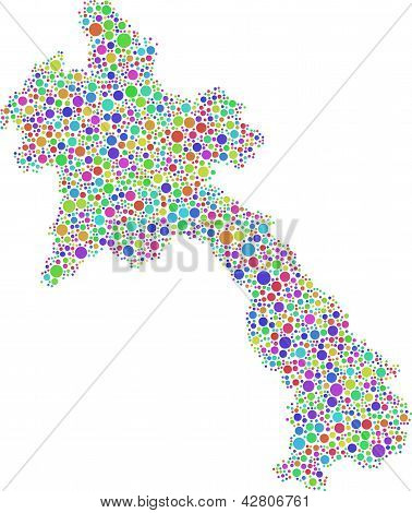 Laosz - Ázsia - dekoratív Térkép