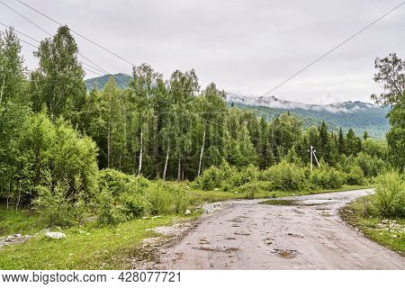 Vacation Roadtrip Landscape. Russian Altai Mountains. Multa Region. Holiday At Home. Staycation Conc