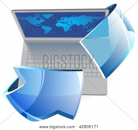Laptop com seta