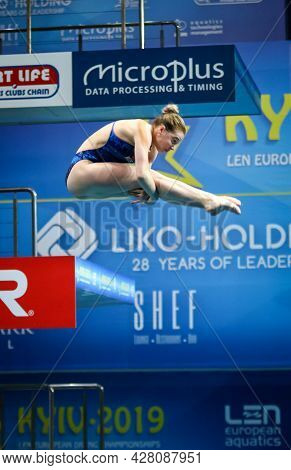 Kyiv, Ukraine - August 5, 2019: Vitaliia Koroleva Of Russia Performs During Team Event Final Of The 
