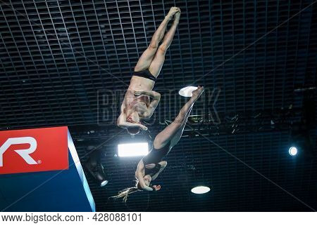 Kyiv, Ukraine - August 5, 2019: Christina Wassen And Lou Massenberg Of Germany Perform During Team E