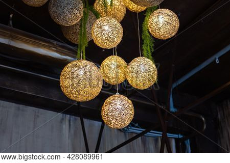White Lightning Balls. Modern Art Luxury Chandelier Made With Balls With Lamp Inside Every One, Whic