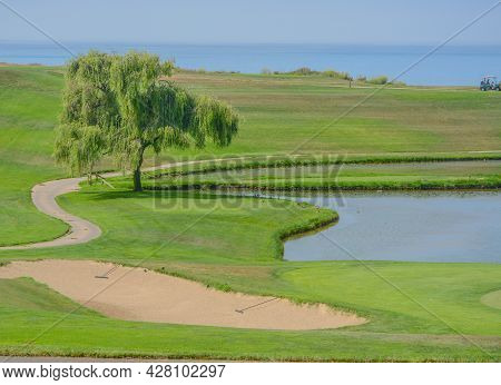A Beautiful View Of A Golf Course In Goleta, Santa Barbara County, California