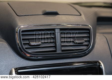Novosibirsk, Russia - July 21 , 2021:  Nissan Terrano, Close Up Deflector,  Car Ventilation System. 