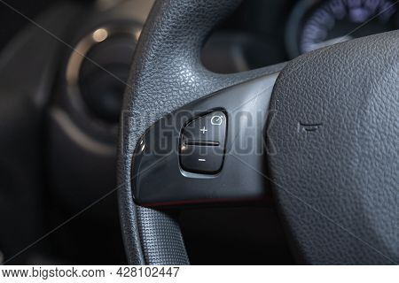 Novosibirsk, Russia - July 21 , 2021:  Nissan Terrano,vehicle Interior Of A Modern Car With Voice Co