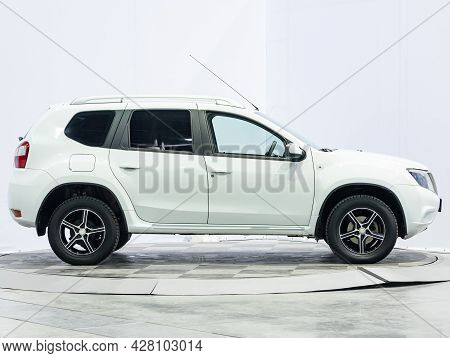 Novosibirsk, Russia - July 21 , 2021:  Nissan Terrano, Side View. Popular Car On A Parking