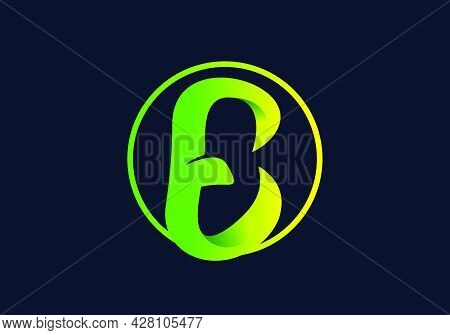 Green Yellow Of E Initial Letter Design