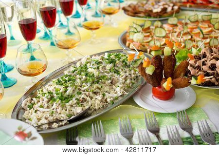 Catering Food ad una festa.