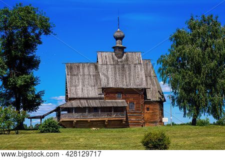 Russia, Suzdal, June 2021: Wooden St. Nicholas Church