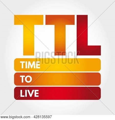 Ttl - Time To Live Acronym, Technology Concept Background