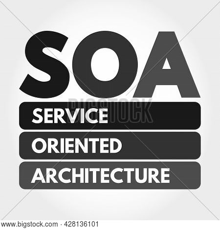 Soa - Service Oriented Architecture Acronym, Technology Concept Background