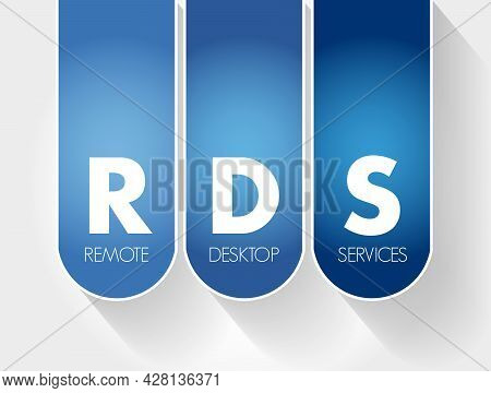 Rds - Remote Desktop Services Acronym, Technology Concept Background
