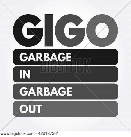 Gigo - Garbage In Garbage Out Acronym, Technology Concept Background