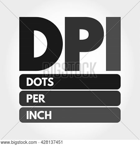 Dpi - Dots Per Inch Acronym, Technology Concept Background