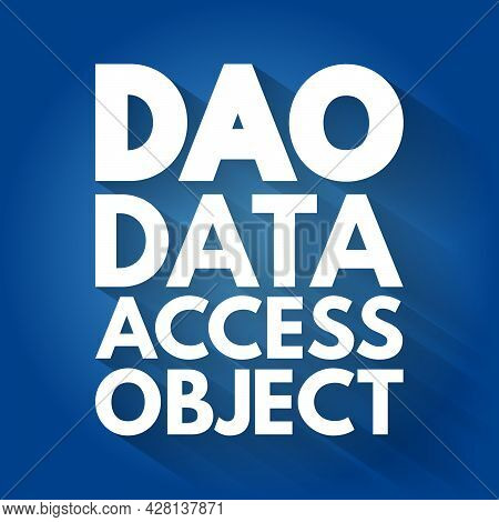 Dao - Data Access Object Acronym, Technology Concept Background