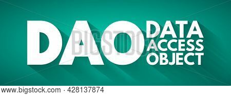 Dao - Data Access Object Acronym, Technology Concept Background