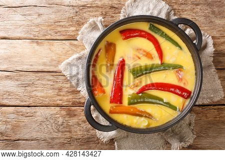 Spicy Ema Datshi The National Dish Of Bhutan Is An Easy To Make Hearty Soup With Chilli Peppers And 