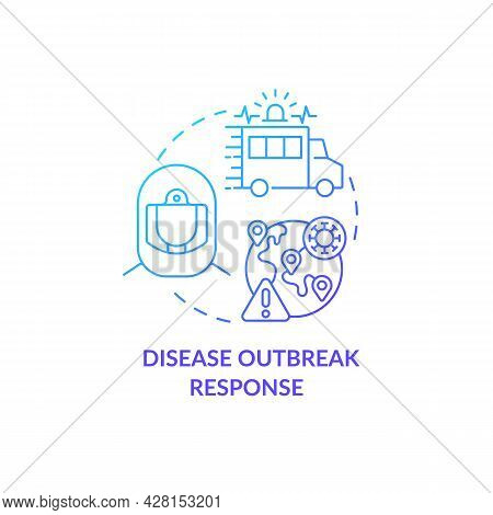 Disease Outbreak Response Concept Icon. Emergency Translocation. Humanitarian Aid And Voluntery Supp