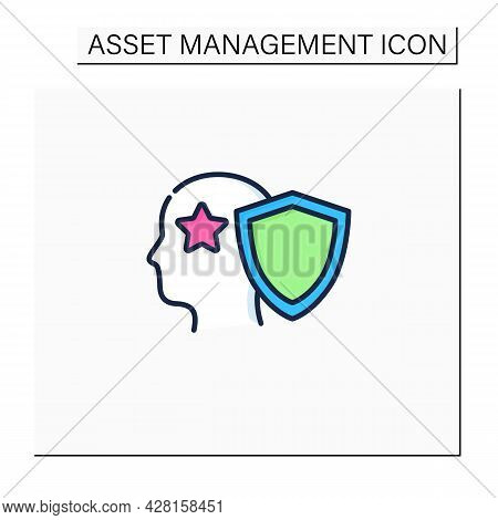 Intellectual Property Color Icon. Copyright. Intangible Creations. Law Protects. Asset Management Co