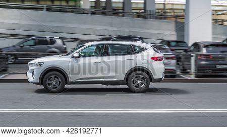 Moscow, Russia - July 2021: Haval F7 Is A Compact Sport Utility Vehicle Produced By Great Wall Motor