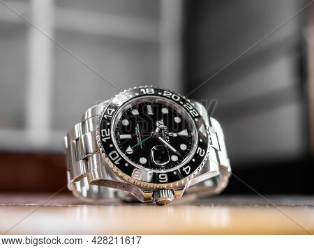 Bangkok, Thailand - 11 March 2019 : Rolex Gmt Master 2 Is A Popular Sport Model Of Rolex Watch.it Is