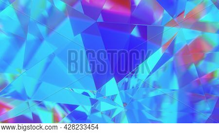 Diamond Facets Abstract Diffraction Background 3d Render