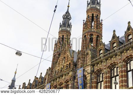 Beautiful Architecture Of Magna Plaza Shopping Center, The Former Main Post Office In Amsterdam, Net