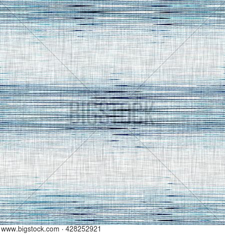 Classic Blue Woven Stripe Masculine Shirt Fabric Texture. Navy Space Dyed Marled Melange Background.