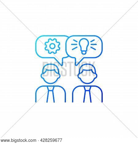 Brainstorming Gradient Linear Vector Icon. Generating Ideas And Solutions. Idea Creation Method For 