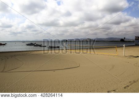 Beautiful La Concha Beach In Los Alcazares Village, (murcia Community, Spain) On A Sunny Day Of Summ