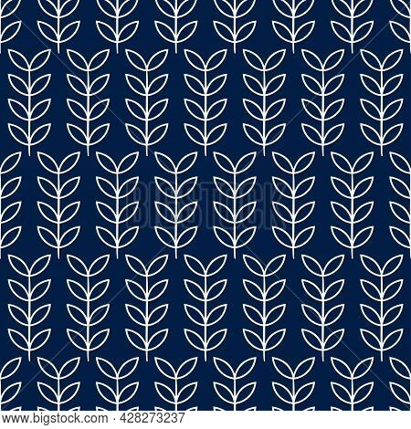 Seamless Pattern On Colorful Backdrop. Fabric Design Element. Natural Art Decoration. Modern Backgro