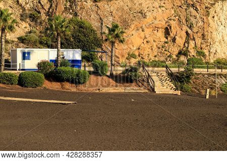 Lastre Beach In Portman Village, Cartagena Province, Murcia Community, Spain On A Sunny Day Of Summe