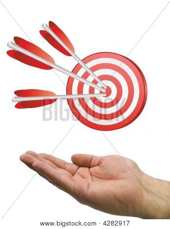 Hand And Arrow Target White