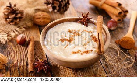 french milk rice dessert with cinnamon- rice pudding