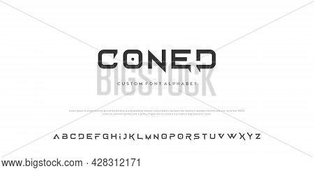 Abstract Minimal Modern Alphabet Fonts. Typography Technology Vector Illustration