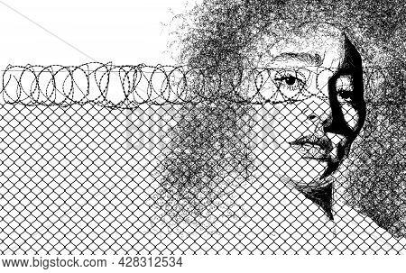 Here Is A 3-d Illustration About Women In Prison.