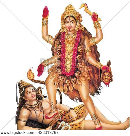 Hindu Festival Ma Kali, Goddess Dugra High Resolution Photo