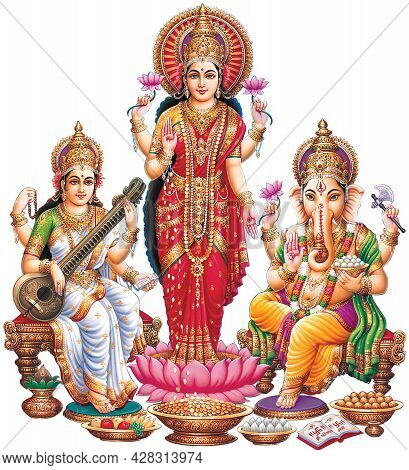 Hindu Cosmos Maha Laxshmi, Goddess Of Wealth