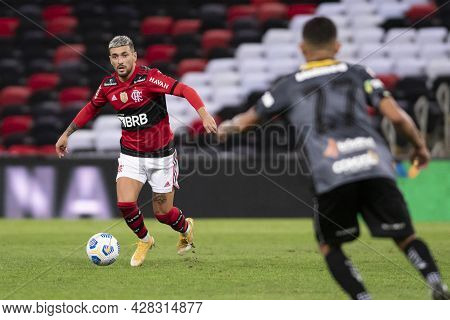 Rio, Brazil - July 29, 2021: De Arrascaeta Player In Match Between Flamengo 6 Vs 0 Abc By Brazilian 