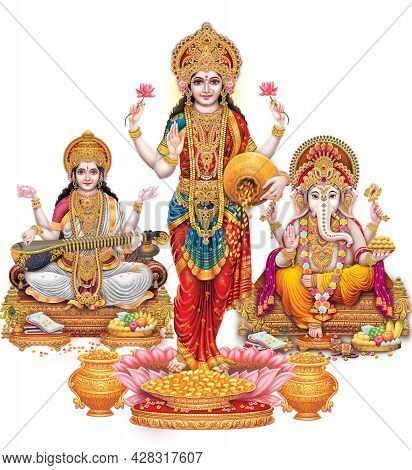 Hindu Cosmos Maha Laxshmi, Goddess Of Wealth