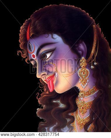 Hindu Festival Ma Kali, Goddess Dugra High Resolution Photo