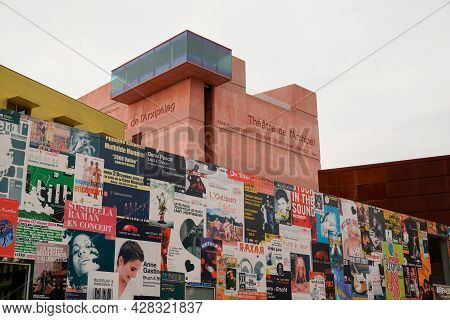 Perpignan , Occitanie France - 07 25 2021 : Perpignan Theater Archipel Poster Design Building In Cit