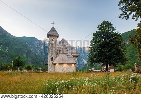Theth Mountain Village In Theth Valley, Albania
